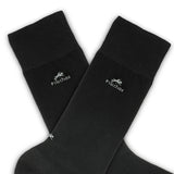 CA0003 Calcetin largo liso black 2p (1677)-2