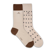 CA0009 Calcetin largo Beig-Black dots 2p-0