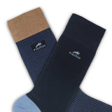 CA0009 Calcetin largo Blue-Navy brown 2p-3