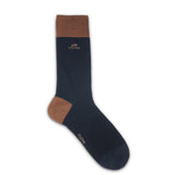 CA0009 Calcetin largo Navy-Beig 2p-1